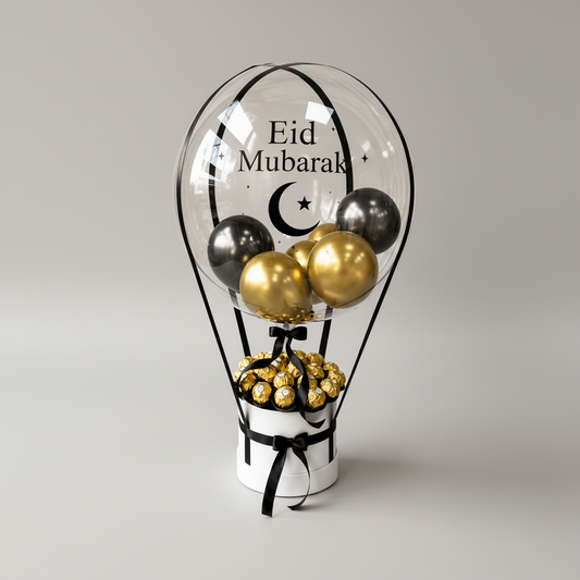 Eid Mubarak Bobo Balloon with Ferrero Rocher - italianflowerkw