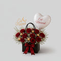 Eid Mubarak Rose Bag with Balloon & Acrylic Topper - italianflowerkw