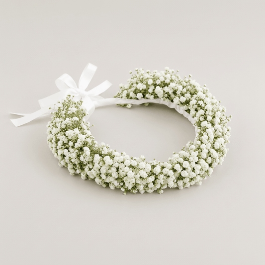 Eleghant white flower tiara headband. - italianflowerkw