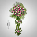 Fuchsia Roses and White Craze Bouquet with Erica and Stand-italianflowerkw