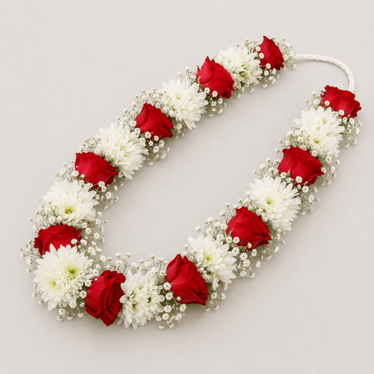 Fresh Jasmine & Rose Petal Garland-italianflowerkw