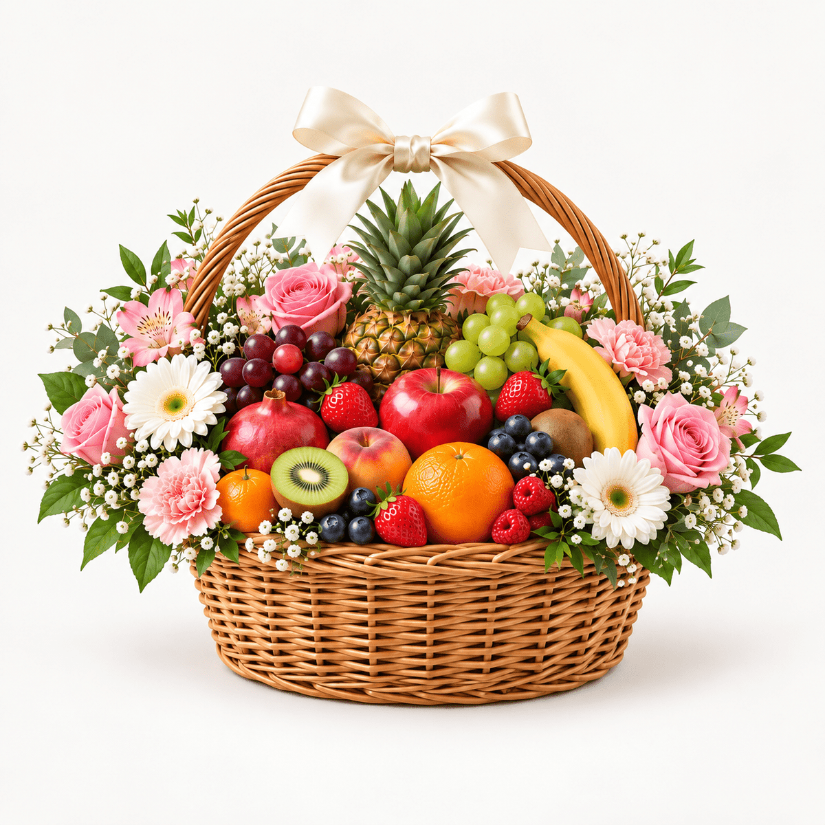 Fruit & Flower Gift Basket Kuwait-italianflowerkw