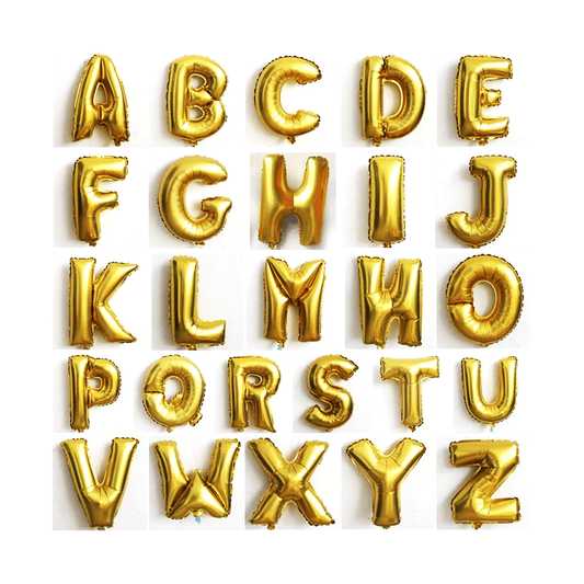 Golden Foil Alphabet A - Z Balloons - italianflowerkw