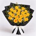 Golden Glow Yellow Rose Bouquet-italianflowerkw