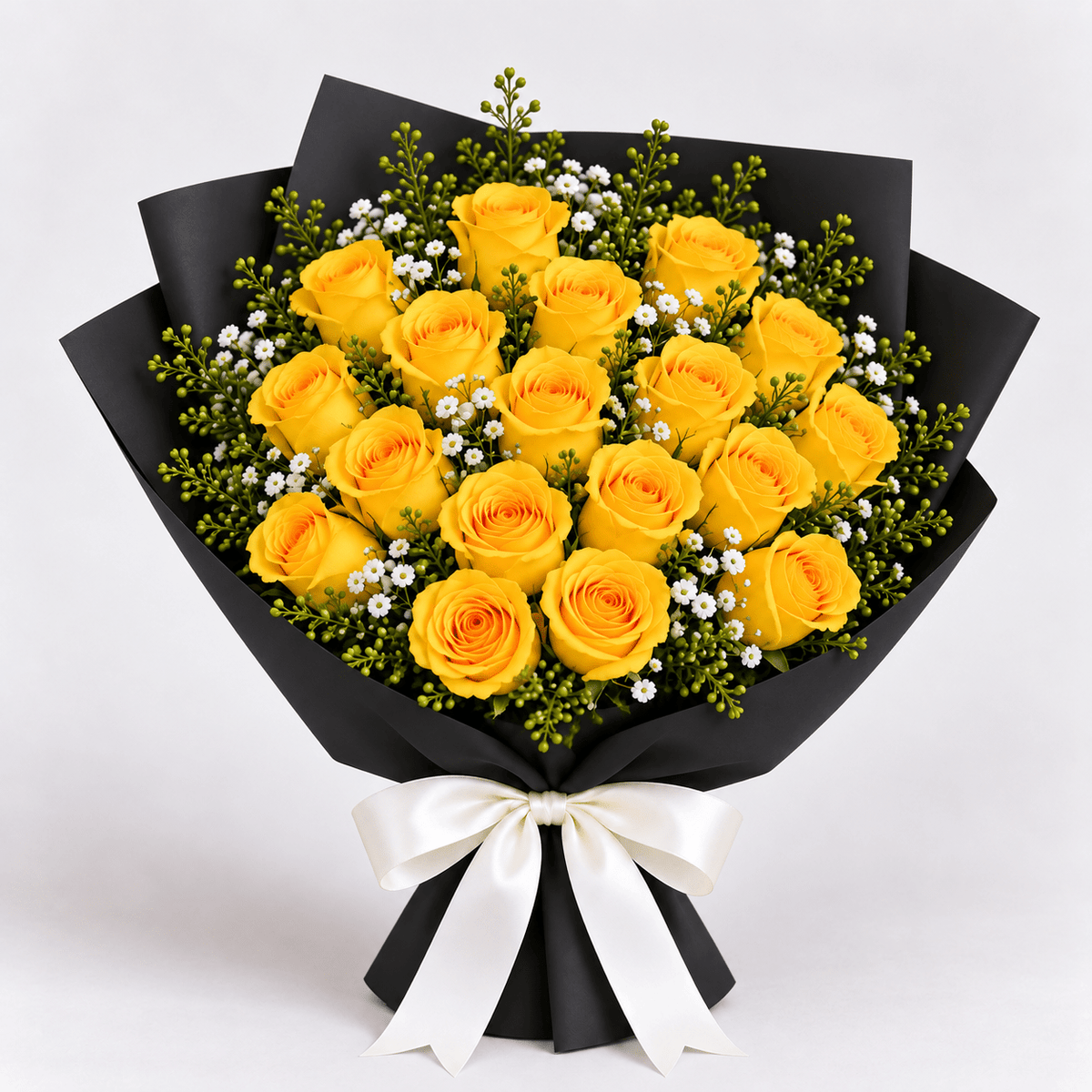 Golden Glow Yellow Rose Bouquet-italianflowerkw