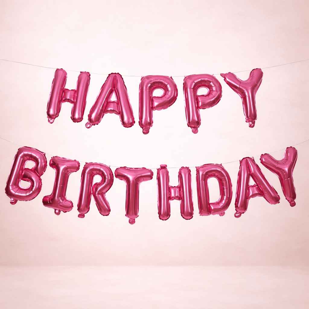 Happy birthday pink foil balloon - italianflowerkw