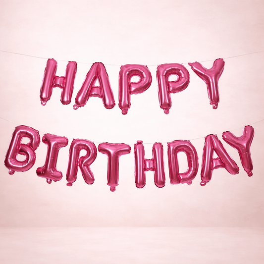 Happy birthday pink foil balloon - italianflowerkw