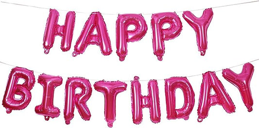 Happy birthday pink foil balloon