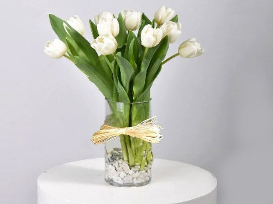 Pure White Tulip Elegance|italianfowerkw