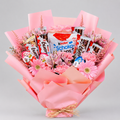 Kinder Chocolate Bouquet with Pink Flowers-italianflowerkw