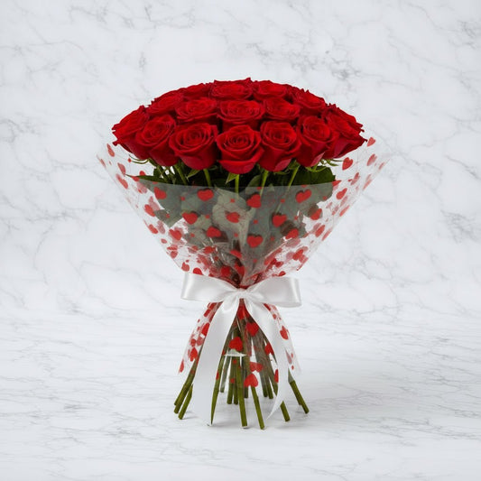 Romantic Red Roses Bouquet - italianflowerkw