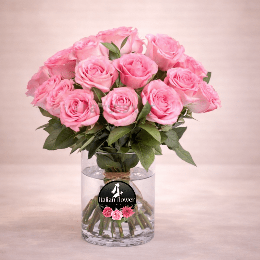 Lovely Pink Rose Bouquet – 20 Pcs-italianflowerkw
