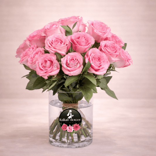 Lovely Pink Rose Bouquet – 20 Pcs-italianflowerkw