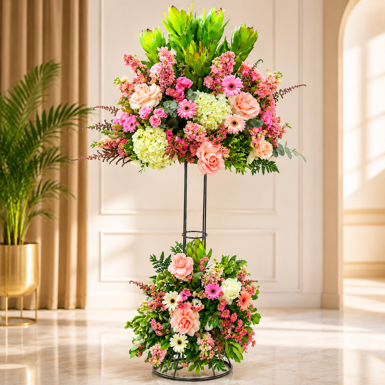 Luxury Pink Floral Stand Kuwait-italianflowerkw