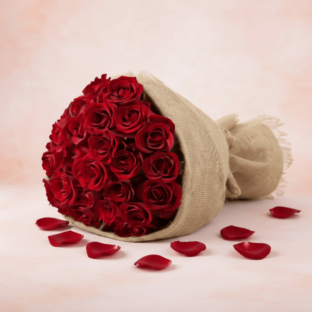 25 Red Roses Luxury Mat Arrangement-italianflowerkw