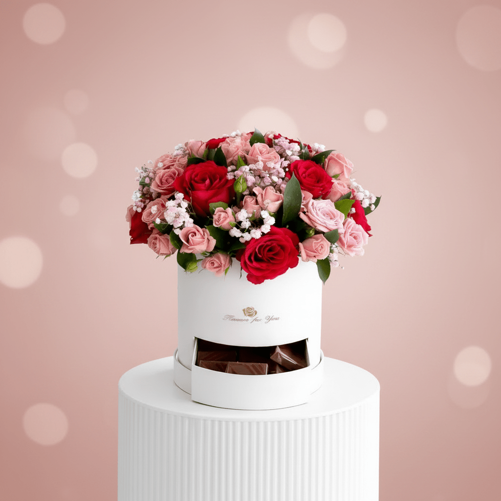 Flowers & Chocolates Mix Bouquet-italianflowerkwMixed Flower Arrangement
