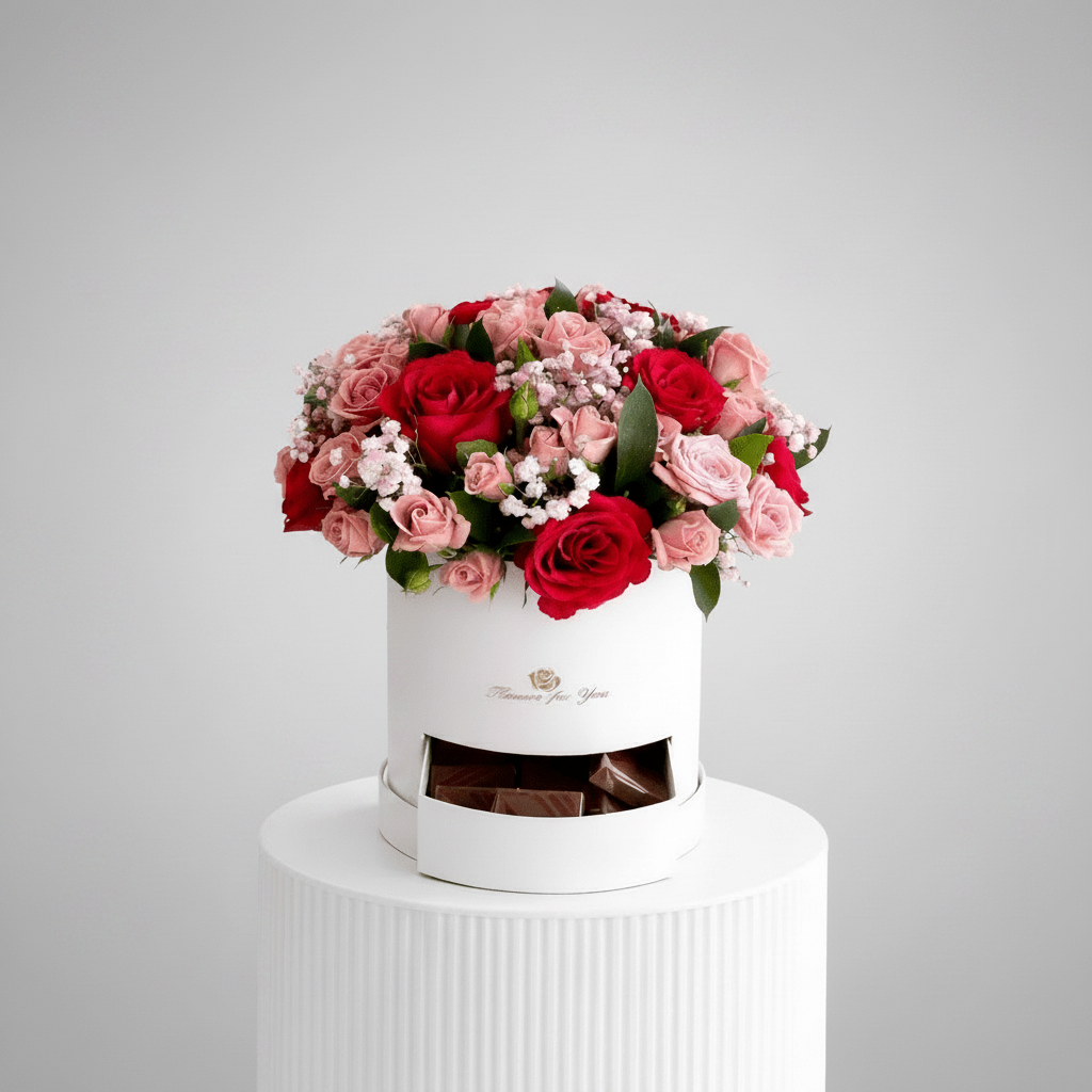 Flowers & Chocolates Mix Bouquet-italianflowerkwMixed Flower Arrangement