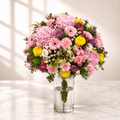 Mixed Flower Glass Vase Arrangement-italianflowerkw