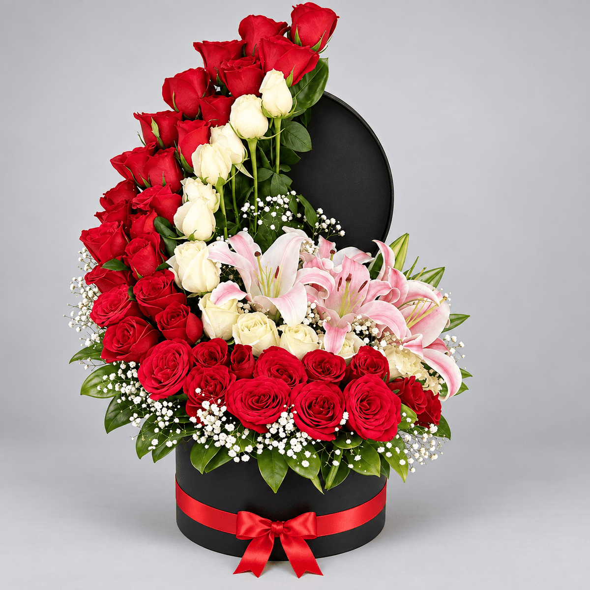 Moon-Shaped Mixed Flower Arrangement-italianflowerkw