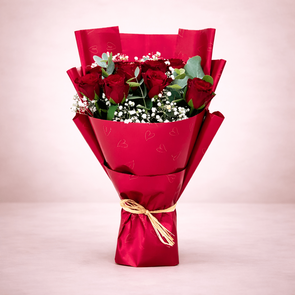 Romantic Red Roses Bouquet-italianflowerkwRed Rose Bouquet