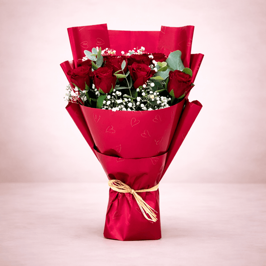 Romantic Red Roses Bouquet-italianflowerkwRed Rose Bouquet