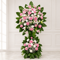 Pink Blossom Standing Arrangement – Roses, Lilies & White Craze-italianflowerkw