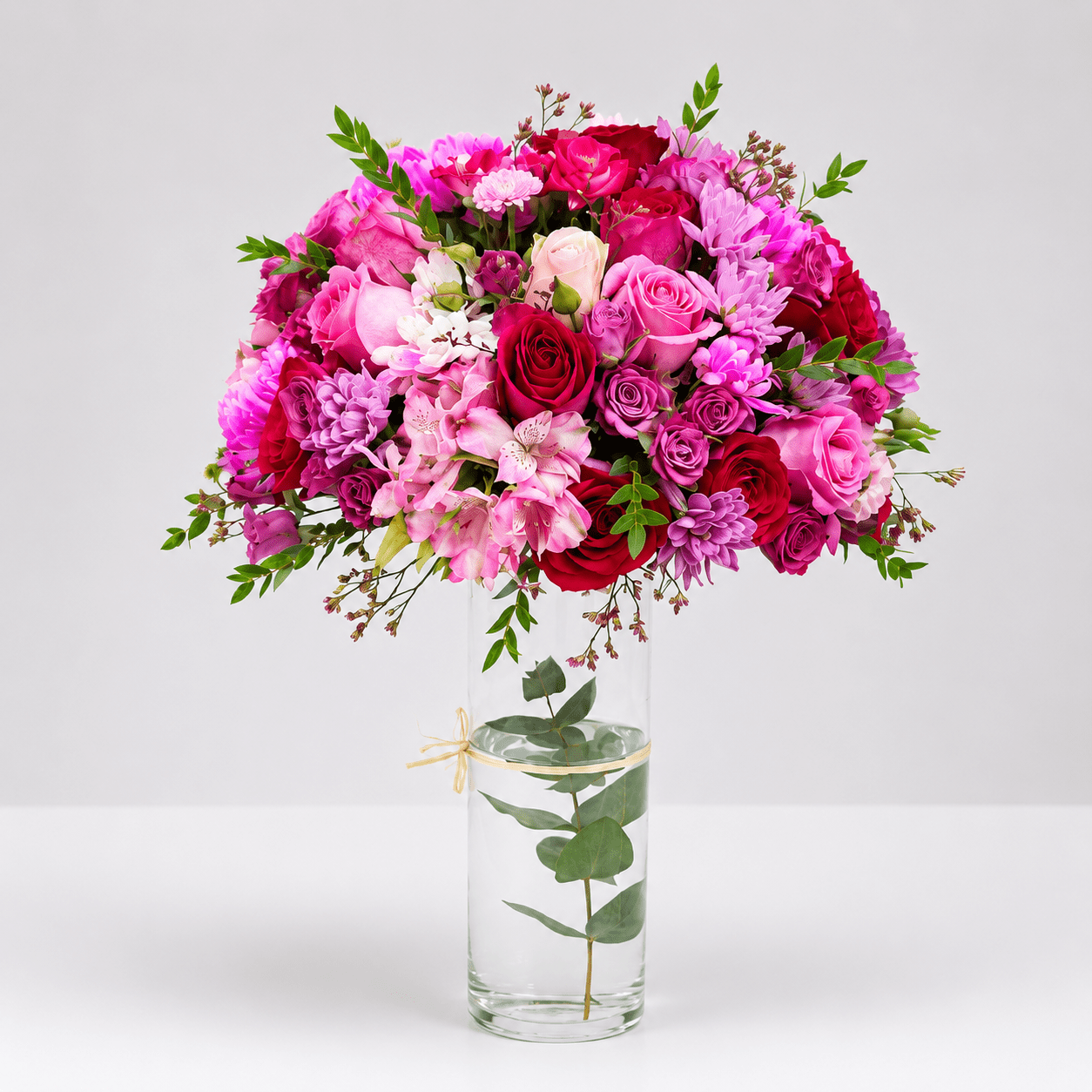 Pink & Purple Luxury Vase Arrangement –-italianflowerkw