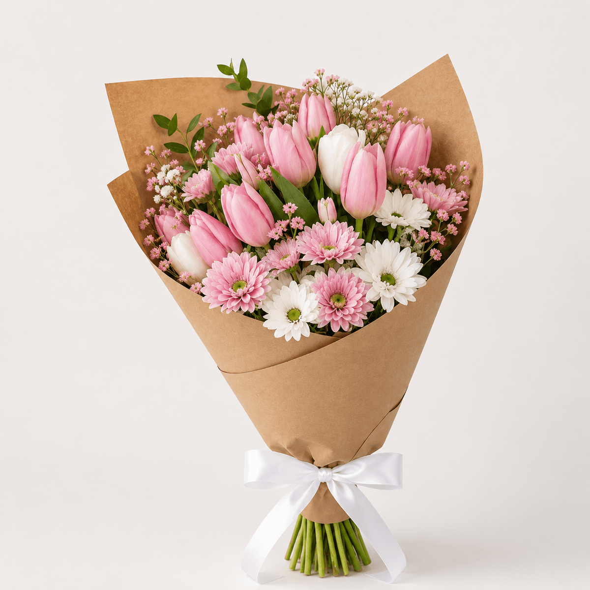Pink Tulip Bouquet-italianflowerkw