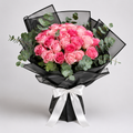 25 Pink Roses Bouquet with Eucalyptus