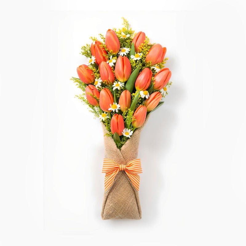 Artistic Tulip Bouquet in Poetic Floral Wrapping-italianflowerkw
