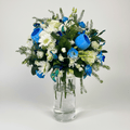 
Blue mix rose and gerbera flower arrangement in a vase – Poise by Italian Flower KW
