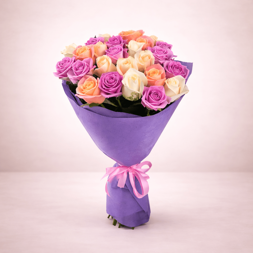 25 Piece Rose Collection - Mixed Roses Bouquet-italianflowerkw