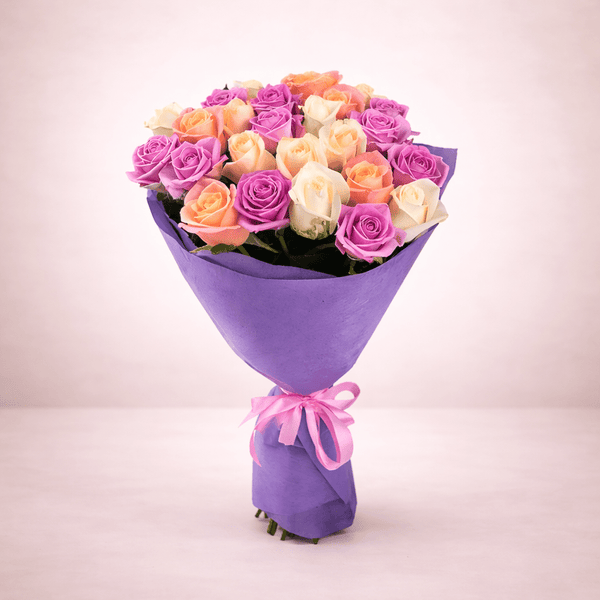 25 Piece Rose Collection - Mixed Roses Bouquet-italianflowerkw