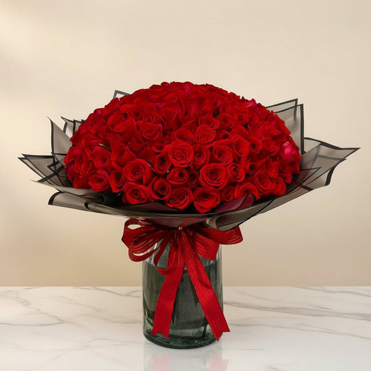 Premium Red Rose Hand Bouquets - 100piece - italianflowerkw
