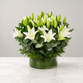 White Lily Mix Flowers Bouquet-italianflowerkw