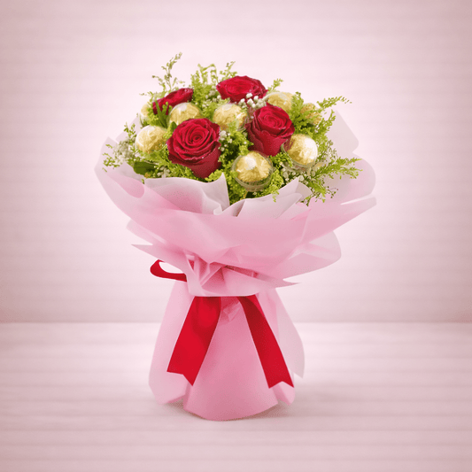 Red chocolate bouquet - italianflowerkw