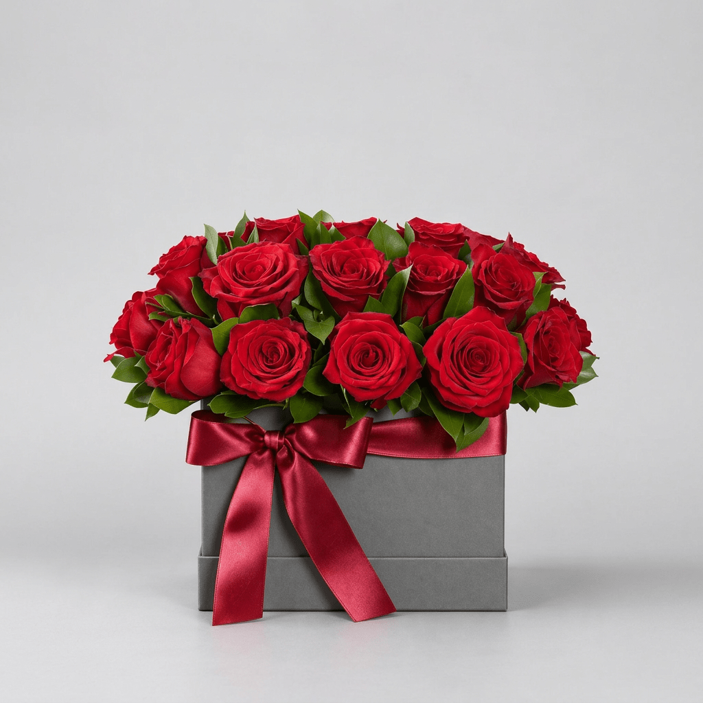Luxury Red Rose Box Kuwait: Romantic Bouquet in Kuwait-italianflowerkwRed Rose Box KuwaitRed Rose Box Kuwait