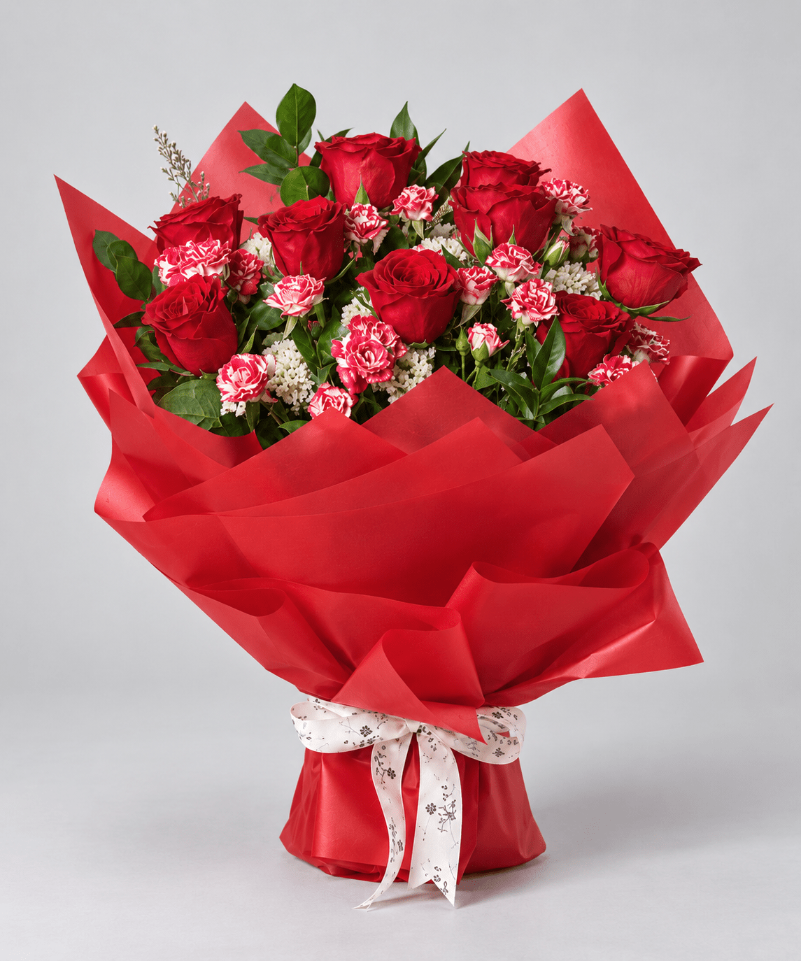 Red Rose Bouquet kuwait in Red Wrapping-italianflowerkw