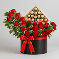 Red Roses & Ferrero Rocher Chocolate Box - italianflowerkw