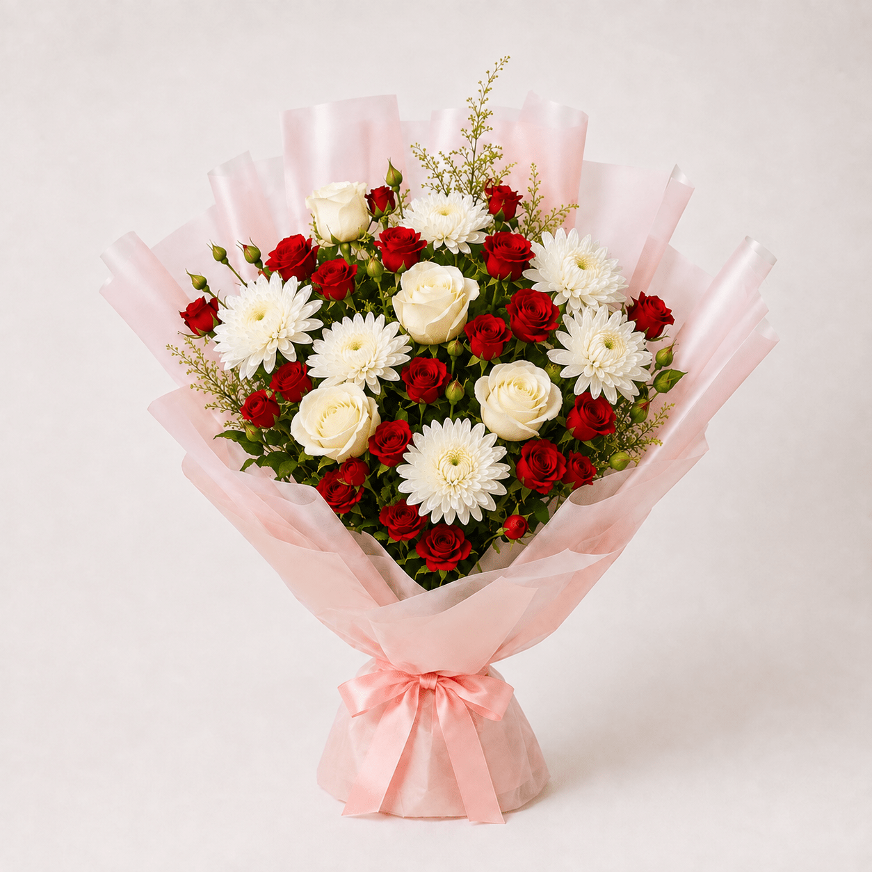 Red & White Elegance Bouquet-italianflowerkw