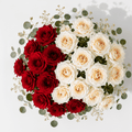 Red & White Roses in a Vase - italianflowerkw