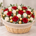rose and chocolate gift basket-italianflowerkw