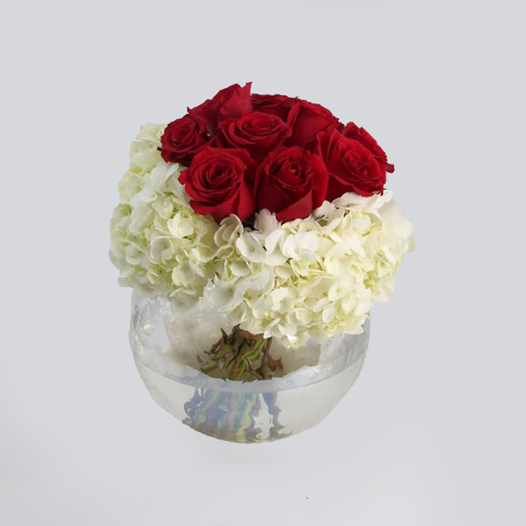Passion Roses & Hydrangea Bowl