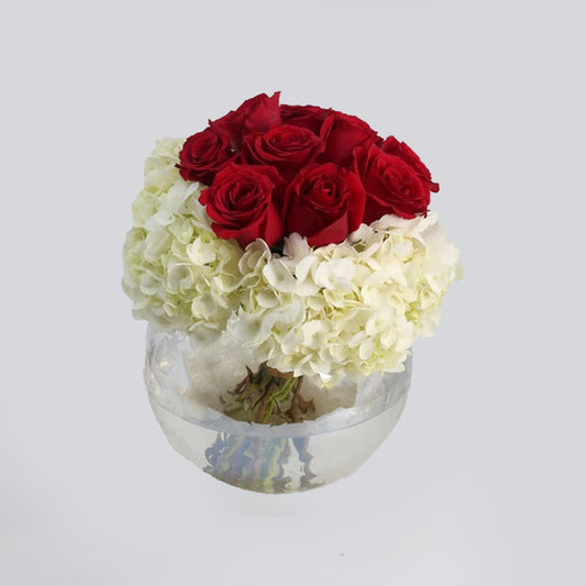 Passion Roses & Hydrangea Bowl
