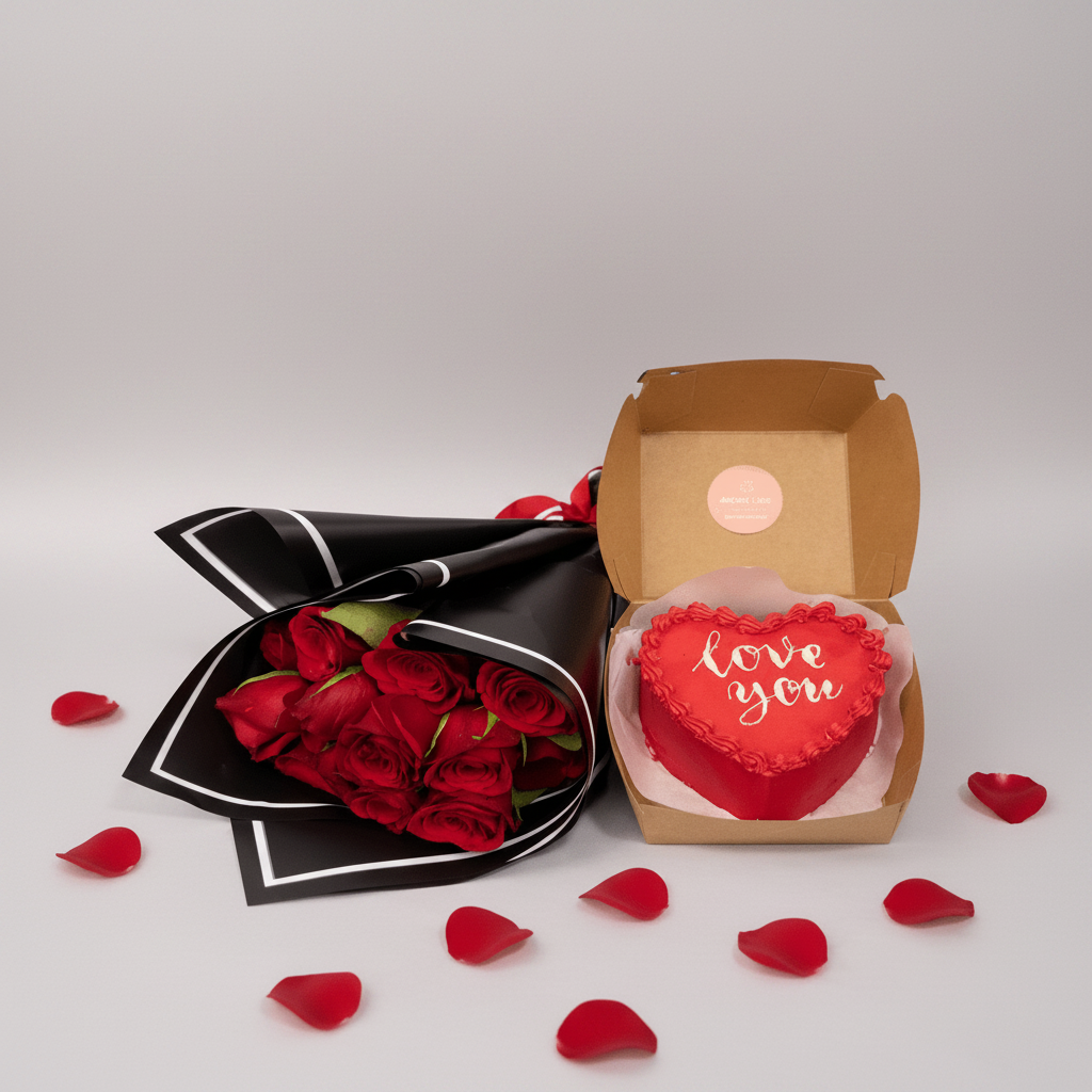 Rose Bouquet Delivery & Chocolate Gift Set-italianflowerkwValentine's Gift BouquetValentine's Gift Bouquet