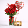 Rose and Chocolate Love Gift Set-italianflowerkwRomantic Red Roses