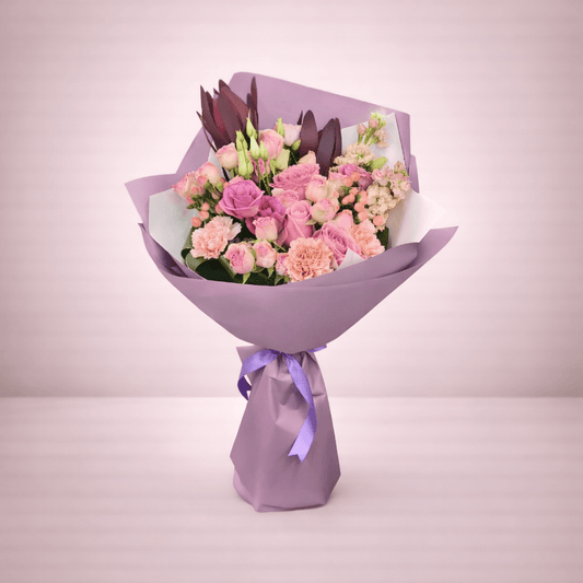 Elegant Pink Mixed Flower Bouquet-italianflowerkw