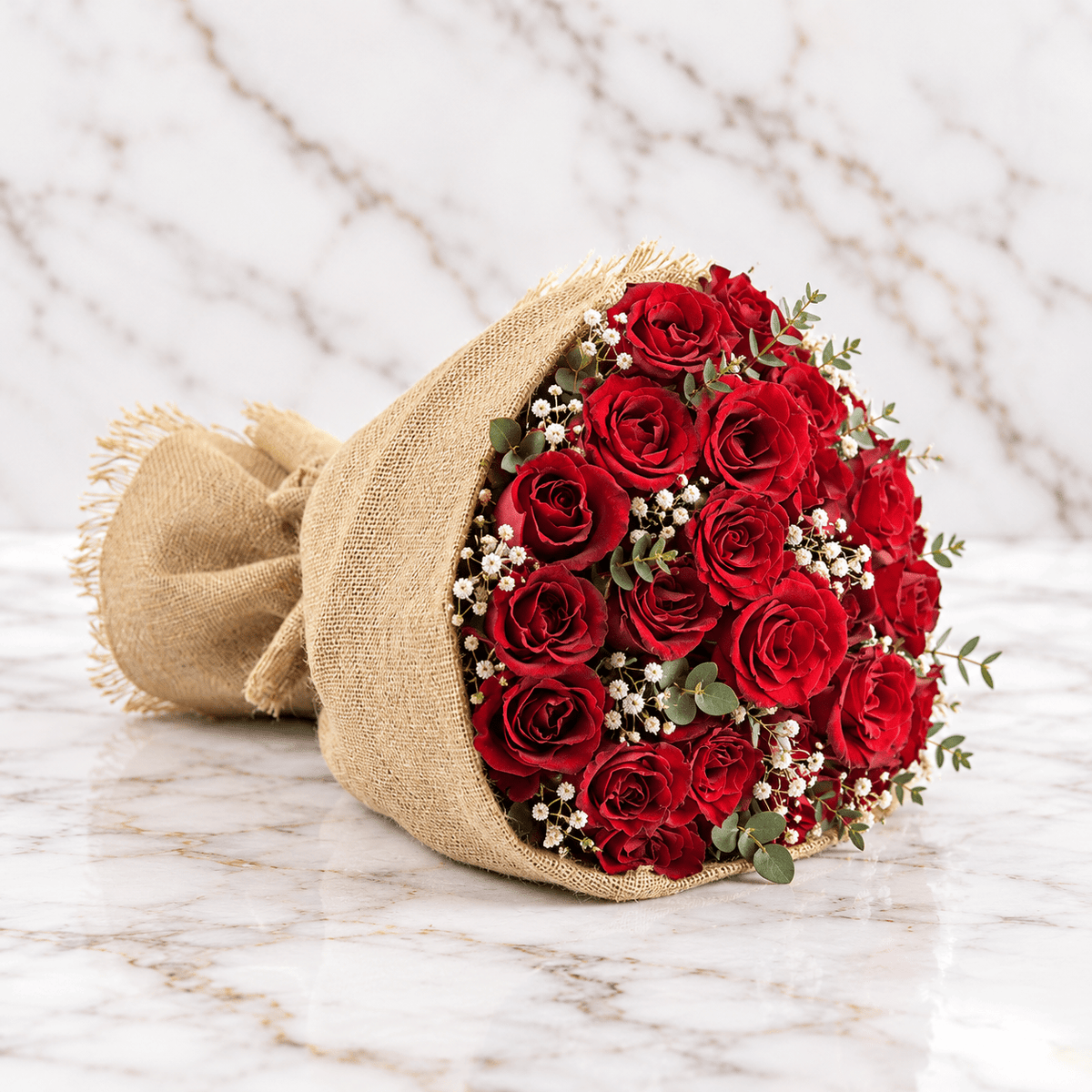 Rustic Romance Red Rose Bouquet-italianflowerkw