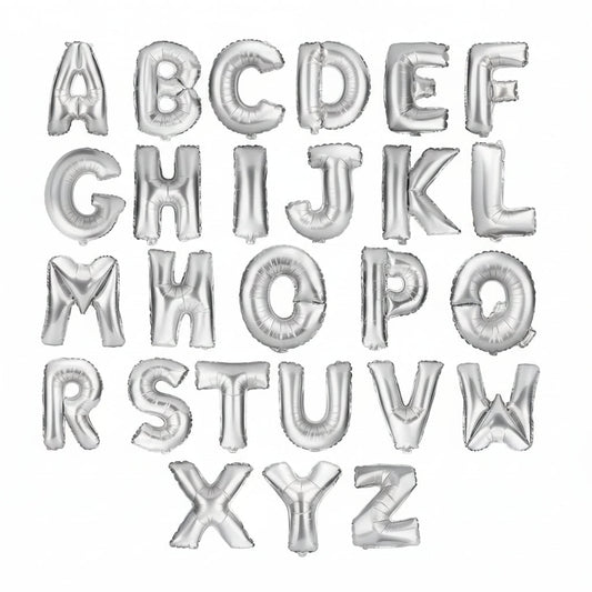 Silver Foil Alphabet A - Z Balloons - italianflowerkw