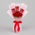 Single Red Rose with 3 Kit-Kat Bouquet-italianflowerkw KitKat Chocolate Bouquet Kuwait